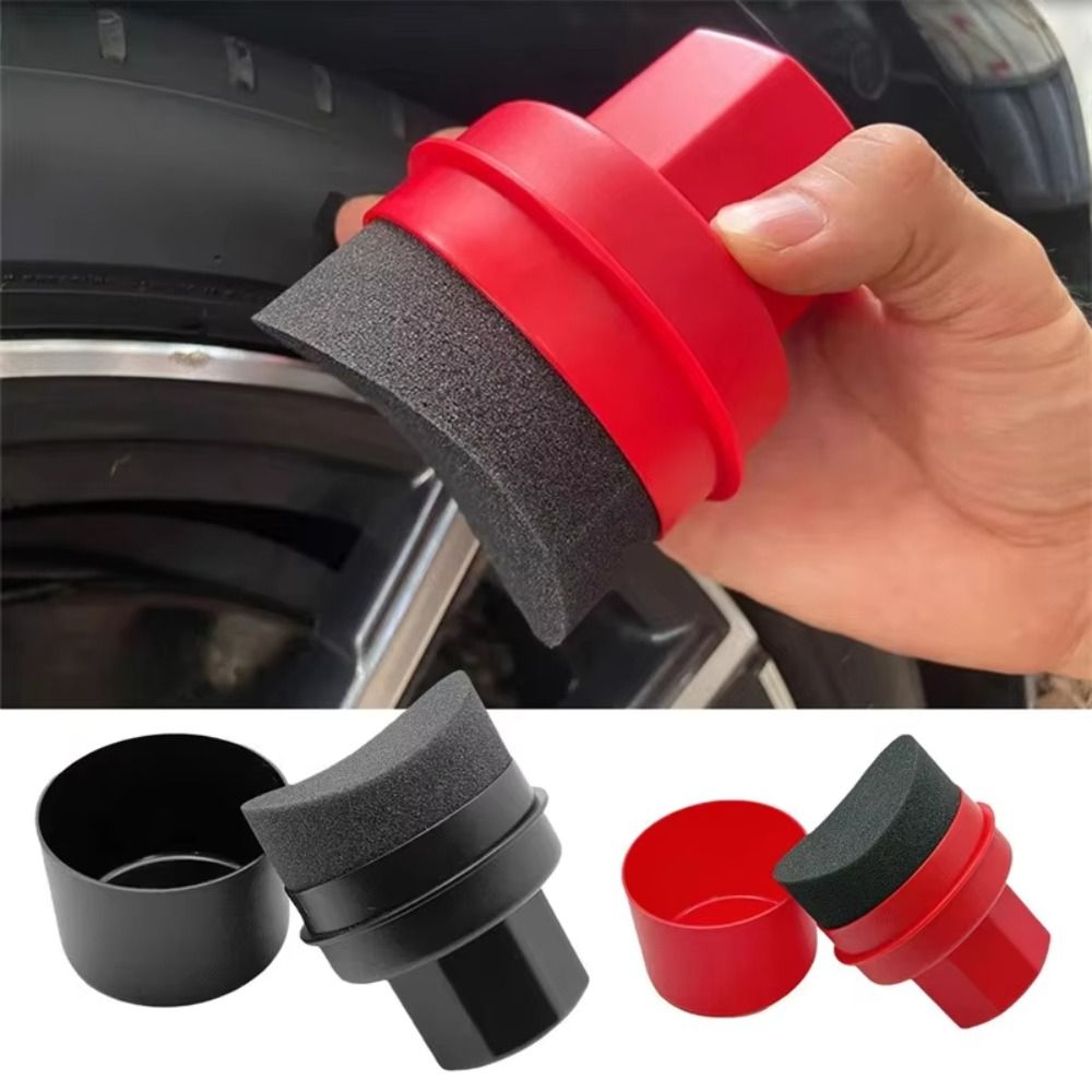 Wax Applicator Pad - Curved Tire Polishing Sponge with Cover