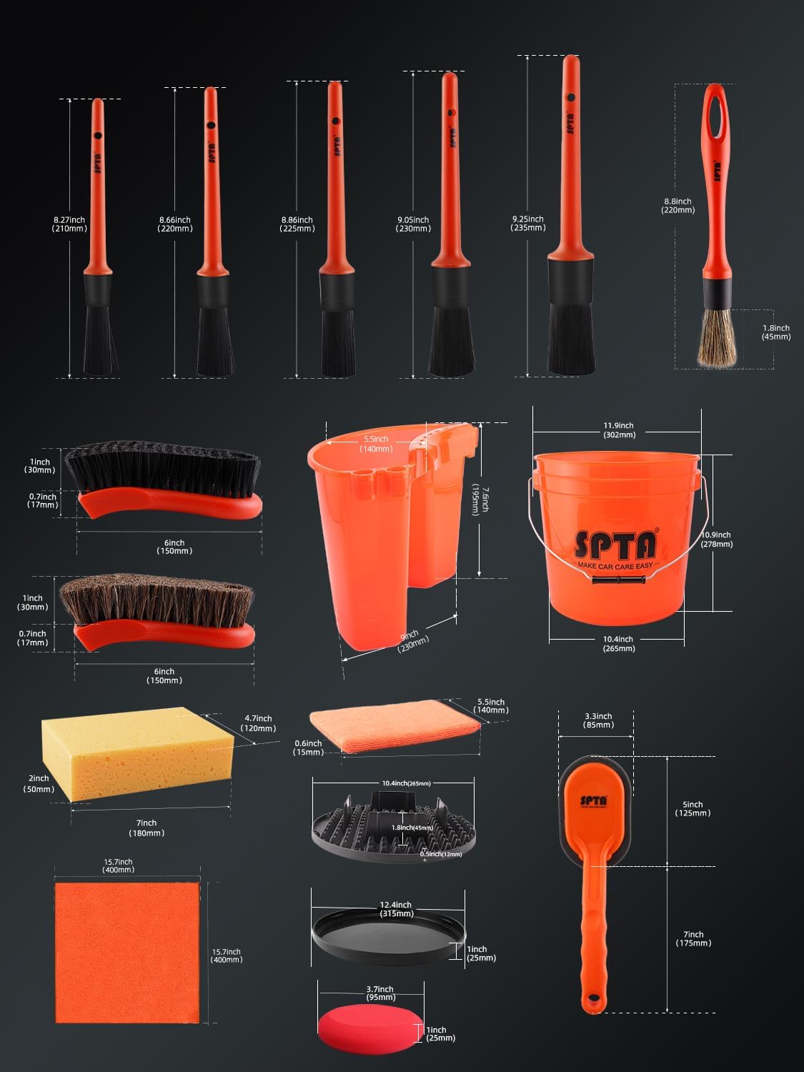 SPTA 31Pcs Car Wash 15L Bucket - Interior Detailing Kit review and price