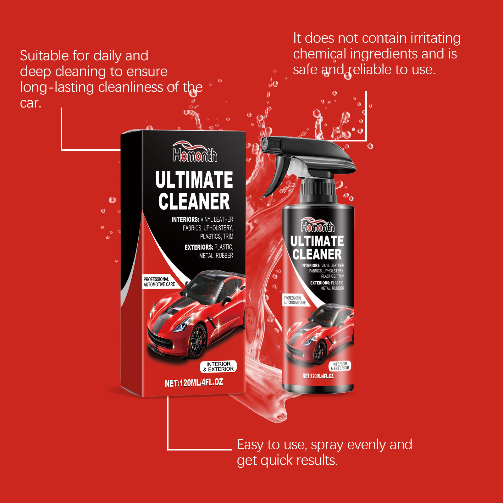 Homonth 120ml Car Interior Sta - Leather Cleaner Interior review and price