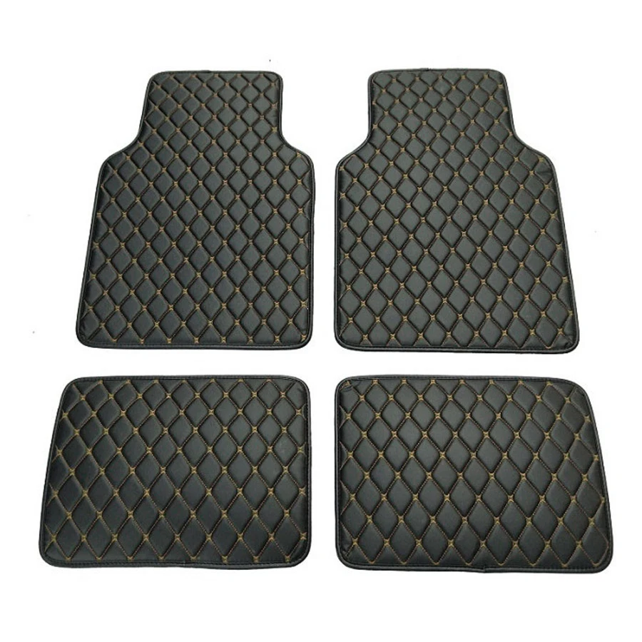 4pcs PU Leather Black Car Floo - Leather Cleaner Interior review and price
